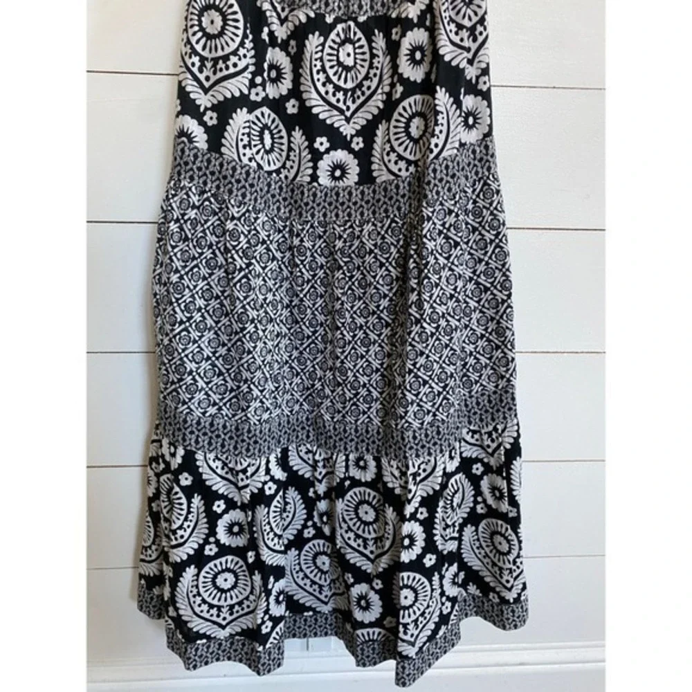 Michael Kors‎ Black White Floral Tiered Halter Midi Dress - M EUC - Picture 11 of 15